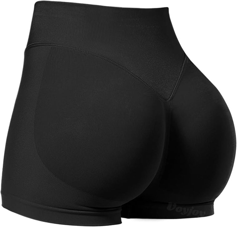 Black scrunch workout shorts