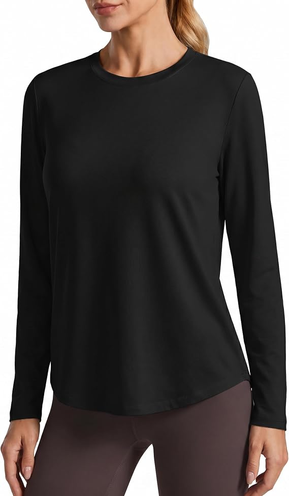 Black long-sleeve workout top